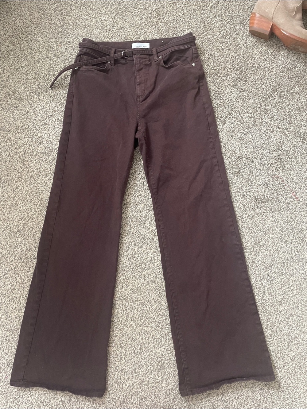 LOFT brown wide leg jeans